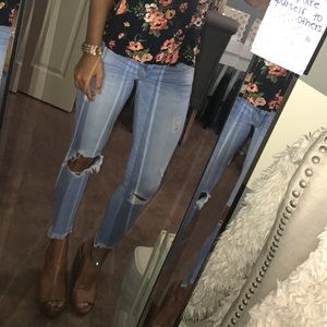 American Eagle skinny crop jeans.
